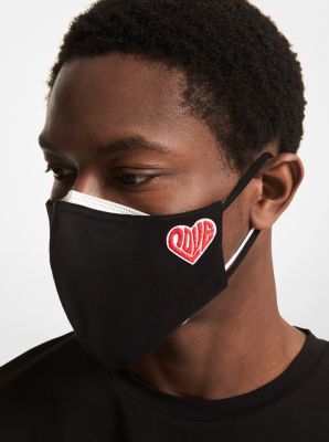 MF100165HN - Watch Hunger Stop LOVE Organic Cotton Face Mask BLACK