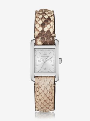MK2417 - Taylor Silver-Tone and Python Watch SILVER