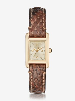 MK2419 - Taylor Gold-Tone and Python Watch GOLD