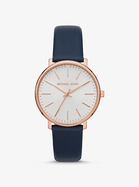 MK2893 - Pyper Rose Gold-Tone Leather Watch CORAL
