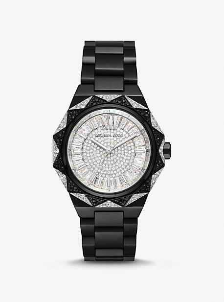 MK4692 - Oversized Raquel Pavé Black-Tone Watch BLACK
