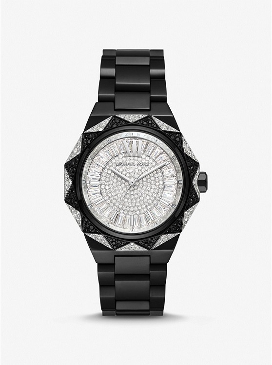 MK MK4692 Oversized Raquel Pavé Black-Tone Watch BLACK