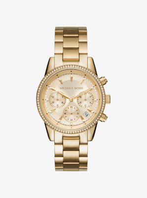 MK6356 - Ritz Pavé Gold-Tone Watch GOLD