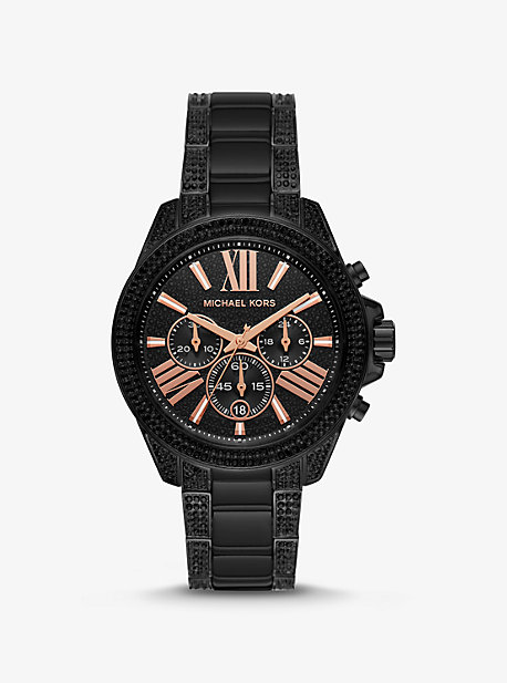 MK6708 - Wren Pavé Black-Tone Watch BLACK