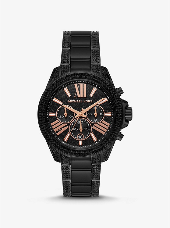 MK MK6708 Wren Pavé Black-Tone Watch BLACK
