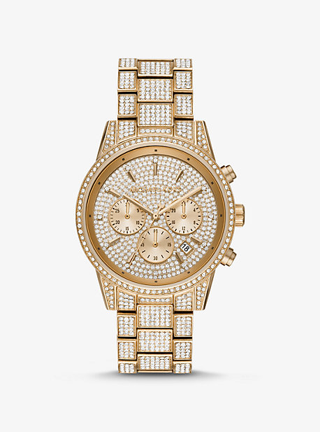MK6747 - Ritz Pavé Gold-Tone Watch GOLD