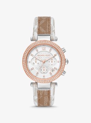 MK6950 - Parker Pavé Two-Tone and Logo Watch SAND