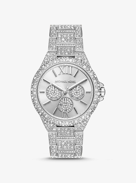 MK6957 - Oversized Camille Pavé Silver-Tone Watch SILVER