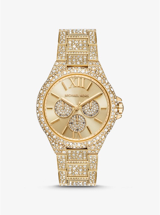 MK MK6958 Oversized Camille Pavé Gold-Tone Watch GOLD