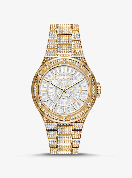 MK6991 - Oversized Lennox Pavé Gold-Tone Watch GOLD