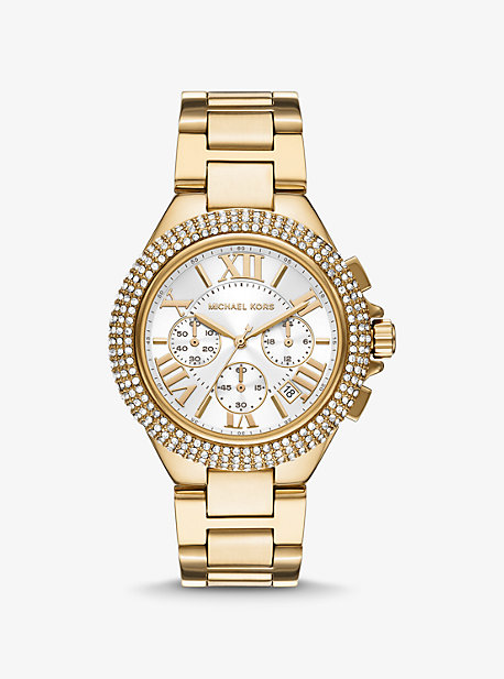 MK6994 - Oversized Camille Pavé Gold-Tone Watch GOLD