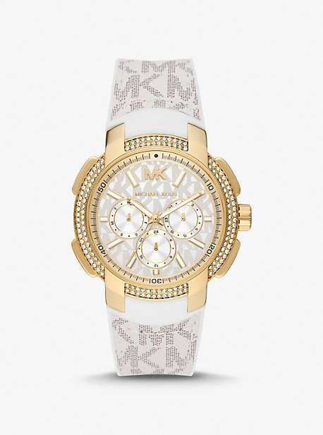 MK7221 - Oversized Sydney Pavé Gold-Tone and Logo Watch VANILLA