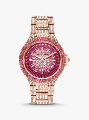 MK7232 - Limited-Edition Oversized Camille Ombré Pavé Rose Gold-Tone Watch ROSE GOLD