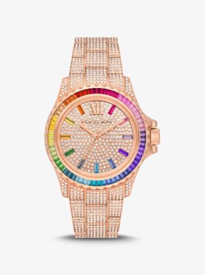 MK7249 - PRIDE Limited-Edition Oversized Everest Rainbow Pavé Rose-Gold Tone Watch  ROSE GOLD
