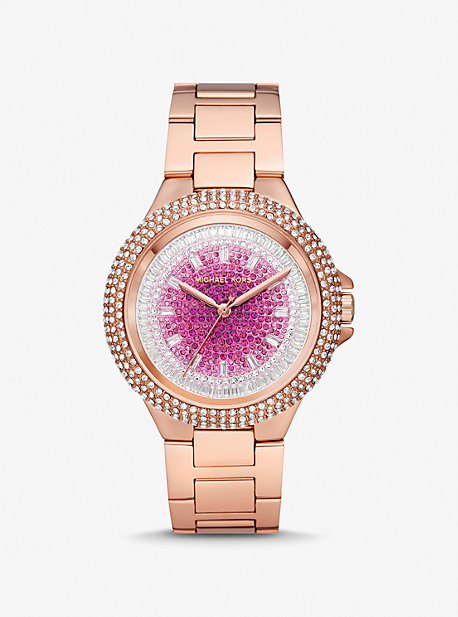 MK7340 - Oversized Camille Ombré Pavé Rose Gold-Tone Watch ROSE GOLD