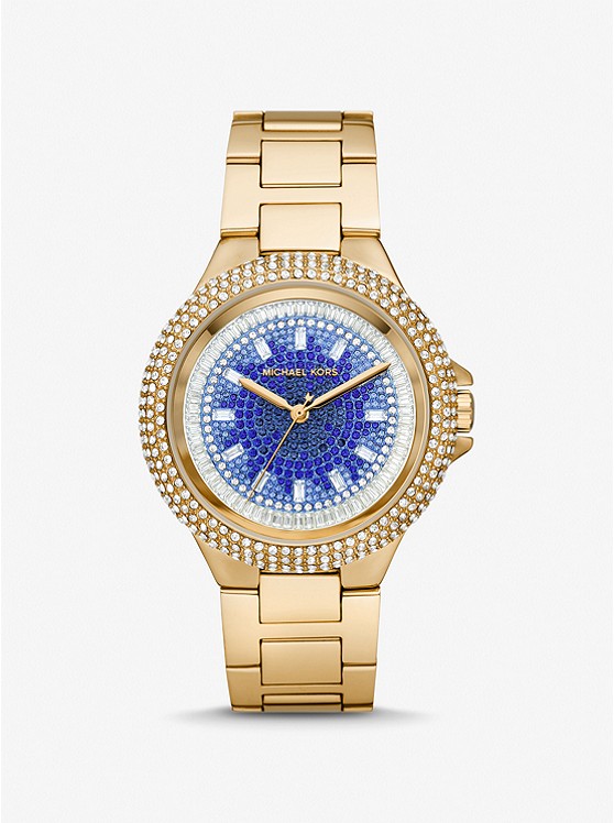 MK MK7341 Oversized Camille Ombre Pavé Gold-Tone Watch GOLD
