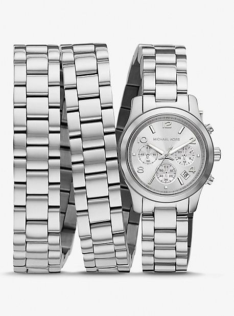 MK7380 - Limited-Edition Runway Rhodium-Plated Stainless Steel Wrap Watch SILVER