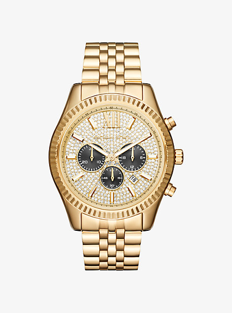 MK8494 - Oversized Lexington Gold-Tone Watch GOLD