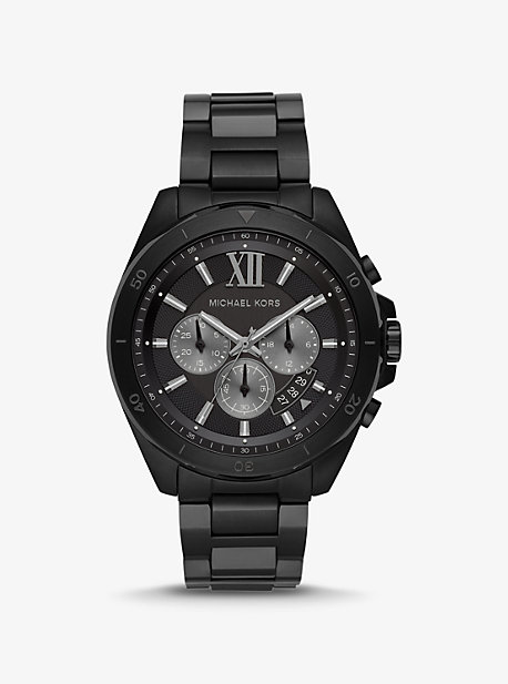 MK8858 - Oversized Brecken Black-Tone Watch BLACK