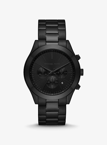 MK8919 - Oversized Slim Runway Black-Tone Watch BLACK