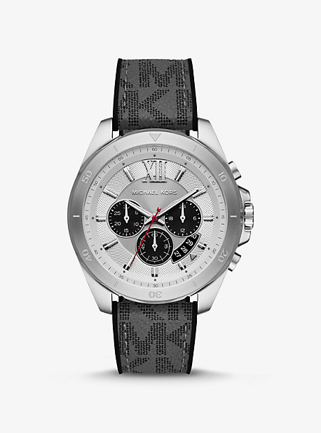 MK8922 - Oversized Brecken Logo and Silver-Tone Watch GREY