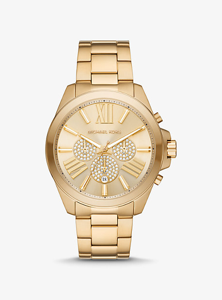 MK8928 - Oversized Wren Pavé Gold-Tone Watch GOLD