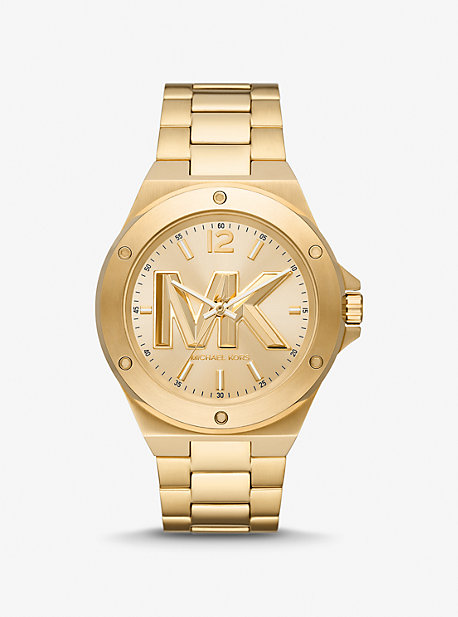 MK8939 - Oversized Lennox Gold-Tone Logo Watch GOLD