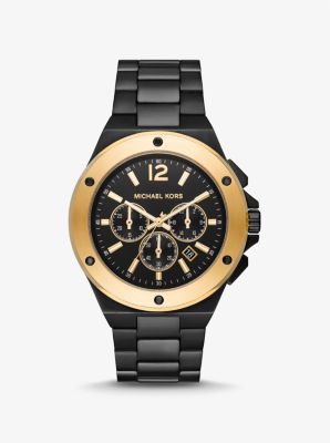 MK8941 - Oversized Lennox Two-Tone Watch BLACK