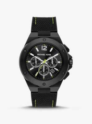MK8945 - Oversized Lennox Black-Tone Watch BLACK