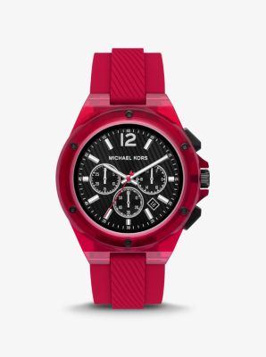 MK8960 - Oversized Lennox Red-Tone Silicone Watch RED