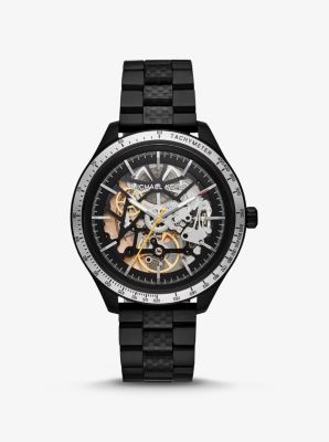 MK9038 - Oversized Merrick Black-Tone Watch BLACK