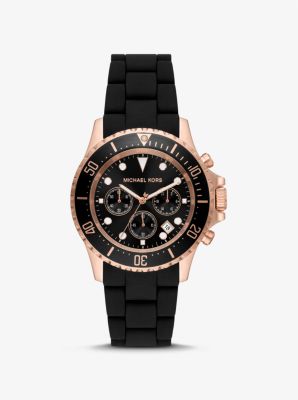 MK9055 - Oversized Everest Rose Gold-Tone and Silicone Watch ROSE GOLD