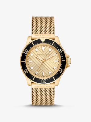 MK9083 - Oversized Slim Everest Gold-Tone Mesh Watch GOLD