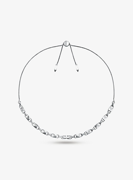 MKC1018AA - Precious Metal-Plated Sterling Silver Mercer Link Slider Necklace SILVER