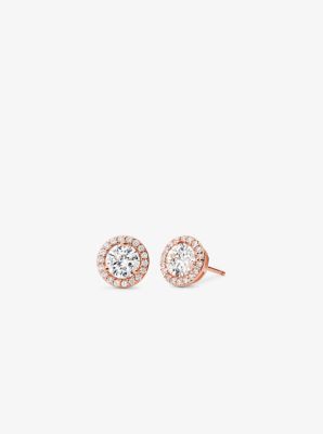 MKC1035AN - Precious Metal-Plated Sterling Silver Pavé Studs ROSE GOLD