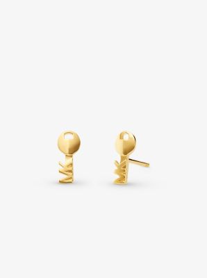 MKC1038AA - Precious Metal-Plated Sterling Silver Key Studs GOLD