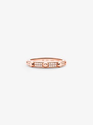 MKC1400AN - Sterling Silver Studded Pavé Ring ROSE GOLD