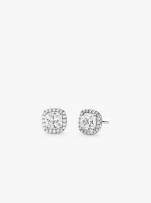 MKC1405AN - Precious Metal-Plated Sterling Silver Pavé Stud Earrings SILVER
