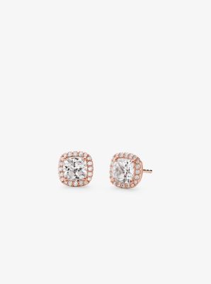 MKC1405AN - Precious Metal-Plated Sterling Silver Pavé Stud Earrings ROSE GOLD
