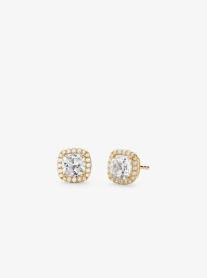 MKC1405AN - Precious Metal-Plated Sterling Silver Pavé Stud Earrings GOLD
