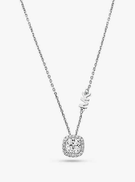 MKC1407AN - Sterling Silver Pavé Halo Necklace SILVER