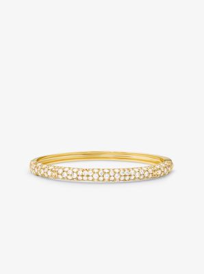 MKC1494AN - Precious Metal-Plated Sterling Silver Pavé Bangle GOLD