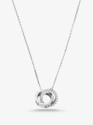 MKC1554AN - Precious Metal-Plated Sterling Silver Pavé Necklace SILVER