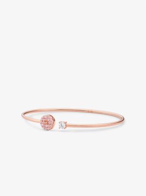 MKC1590BB - Precious Metal-Plated Sterling Silver Pavé Disc Bangle ROSE GOLD