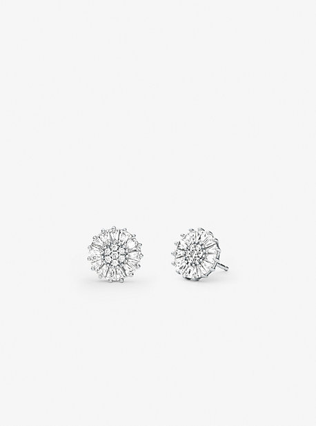 MKC1633AN - Precious Metal-Plated Sterling Silver Pavé Stud Earrings SILVER