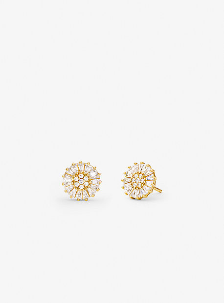 MKC1633AN - Precious Metal-Plated Sterling Silver Pavé Stud Earrings GOLD