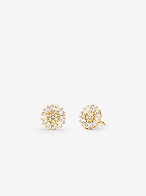 MK MKC1633AN Precious Metal-Plated Sterling Silver Pavé Stud Earrings GOLD