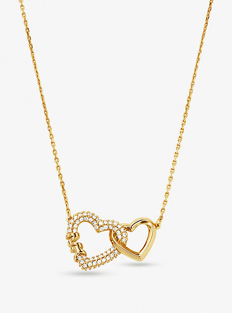 MKC1641AN - Precious Metal-Plated Sterling Silver Interlocking Hearts Necklace GOLD