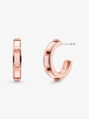 MKJ7552 - Studded Rose Gold-Plated and Acetate Hoop Earrings ROSE GOLD