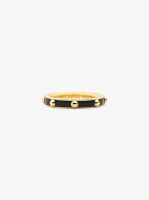 MKJ7553 - Studded Gold-Plated and Acetate Ring GOLD